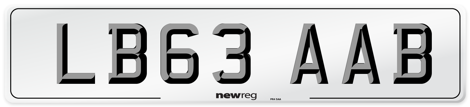 LB63 AAB Number Plate from New Reg
